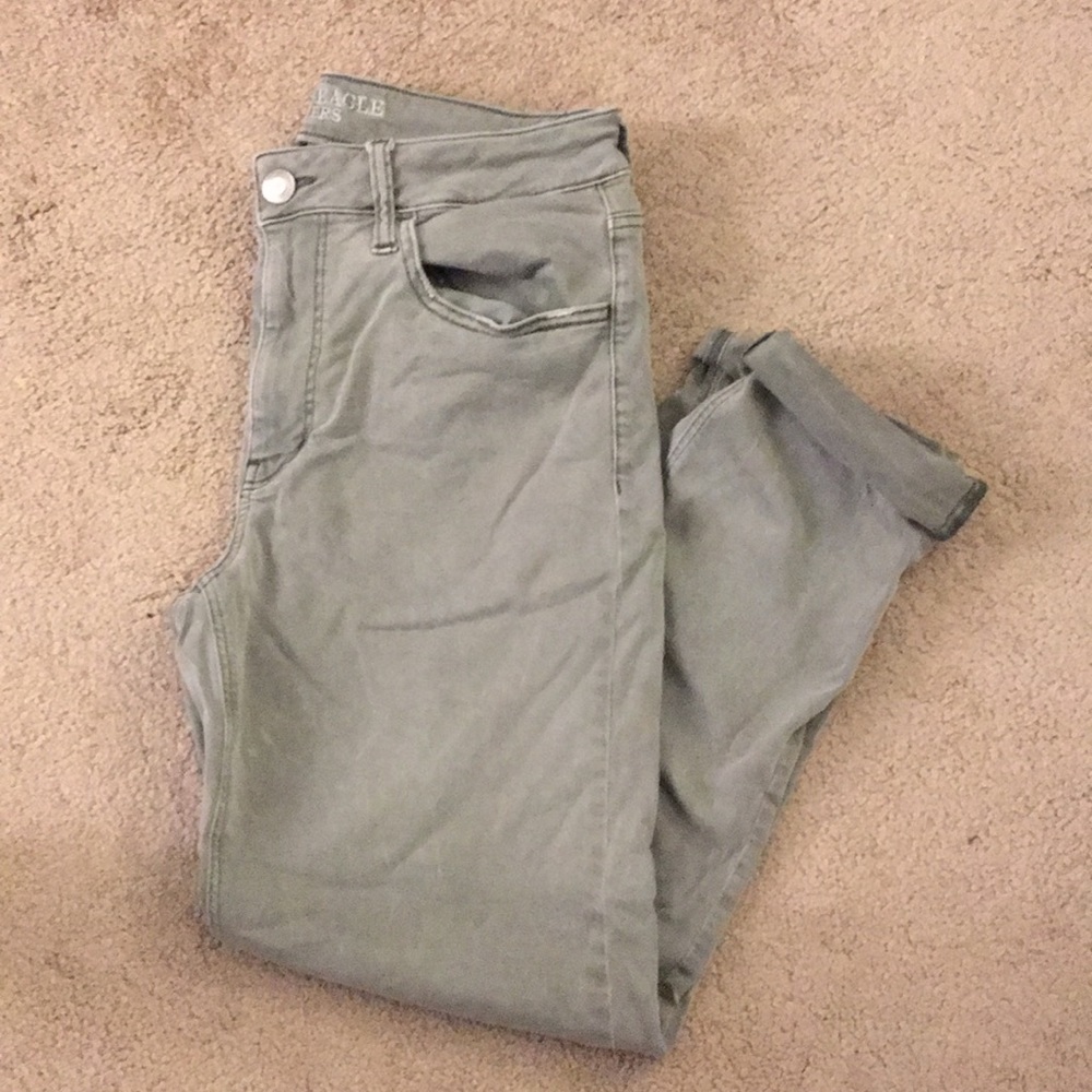 American Eagle olive green girlfriend pants